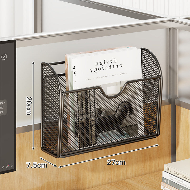 Mesh Partition-Mount Desk File and Magazine Organizer
