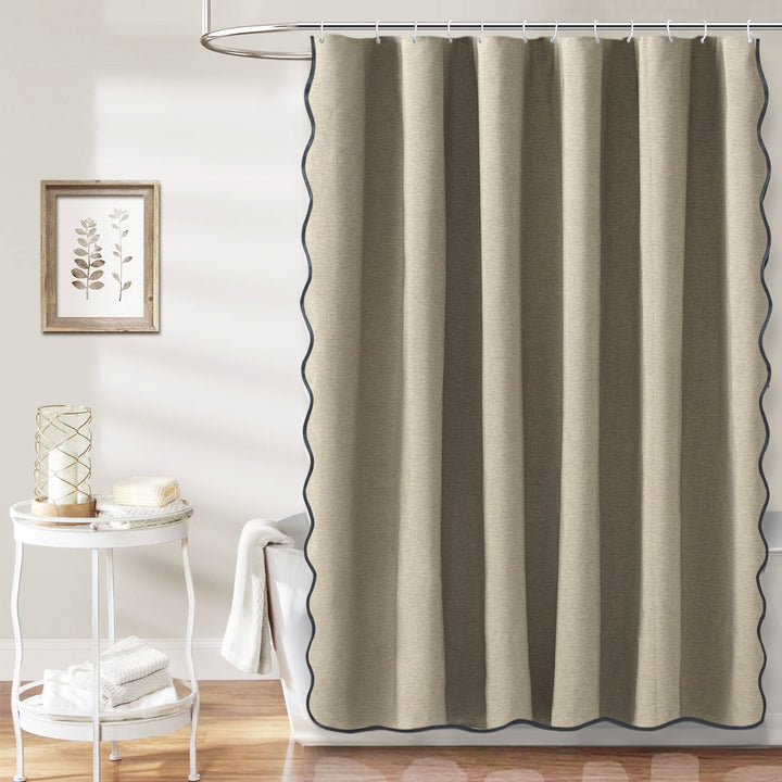 Elegant Scalloped Shower Curtain Stornfield