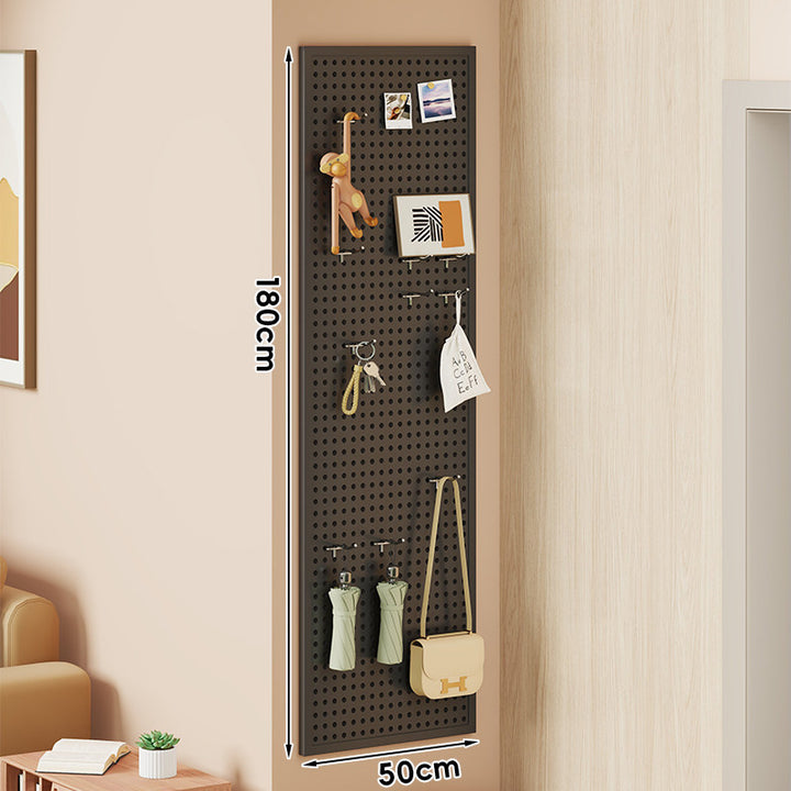 Wall-Mounted Perforated Pegboard Organizer Panel with Modular Hooks
