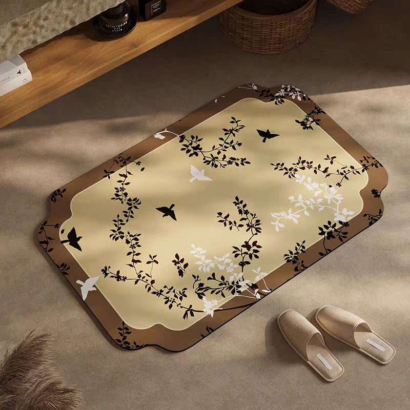 Elegant Floral Design Area Mat