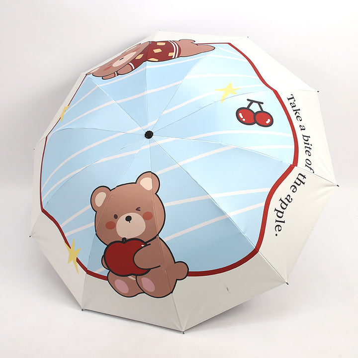 Women's Creative Folding Umbrella with Cute Bear Design Stornfield