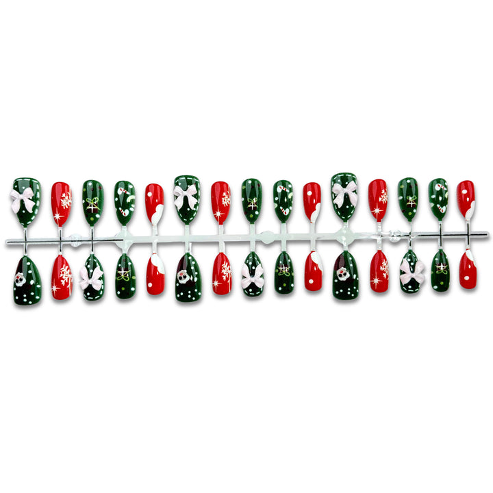 Decorative Press-On Nail Art Set with Christmas Theme