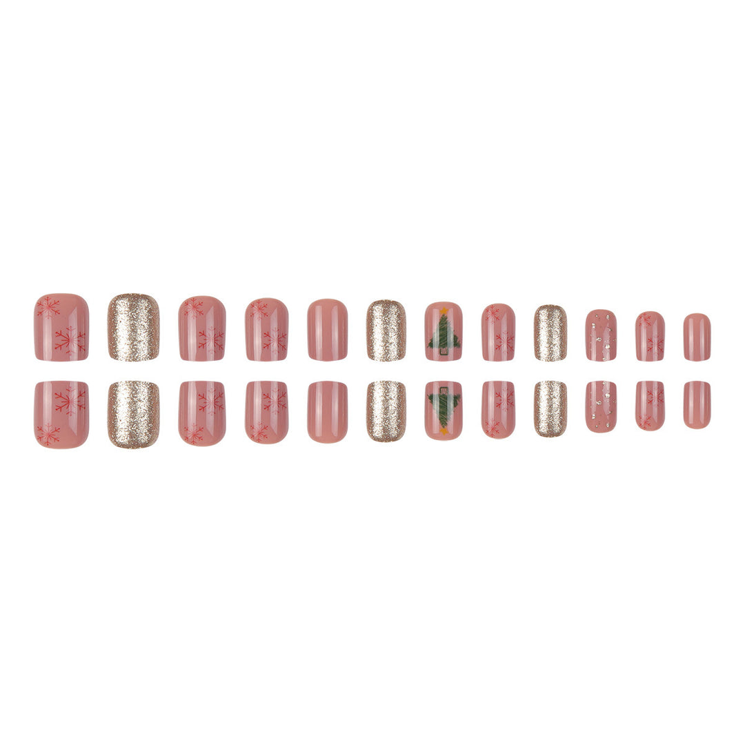 Festive Holiday-Themed Press-On Nail Art Stornfield