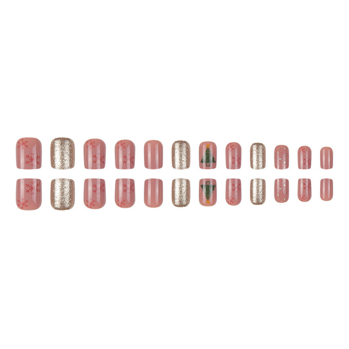 Festive Holiday-Themed Press-On Nail Art Stornfield
