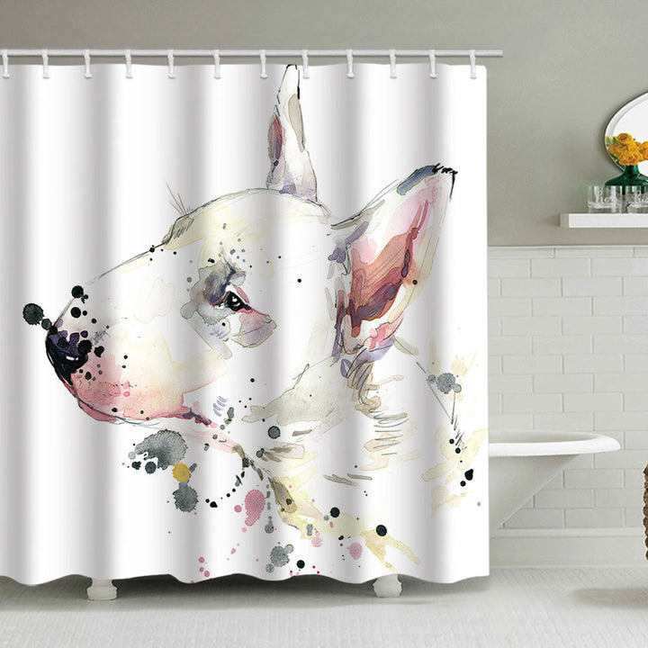 Artistic Dog Illustration Shower Curtain Stornfield