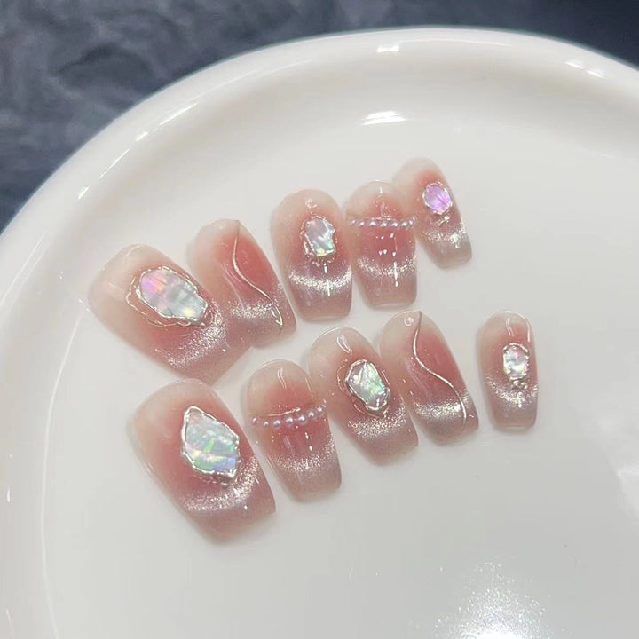 Decorative Press-On Nail Collection with Gemstone Accents Stornfield