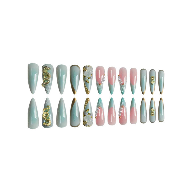 Decorative Long Stiletto Press-On Nail Art Stornfield