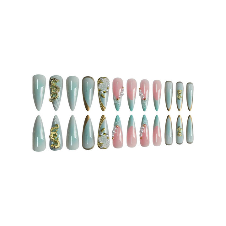 Decorative Long Stiletto Press-On Nail Art Stornfield