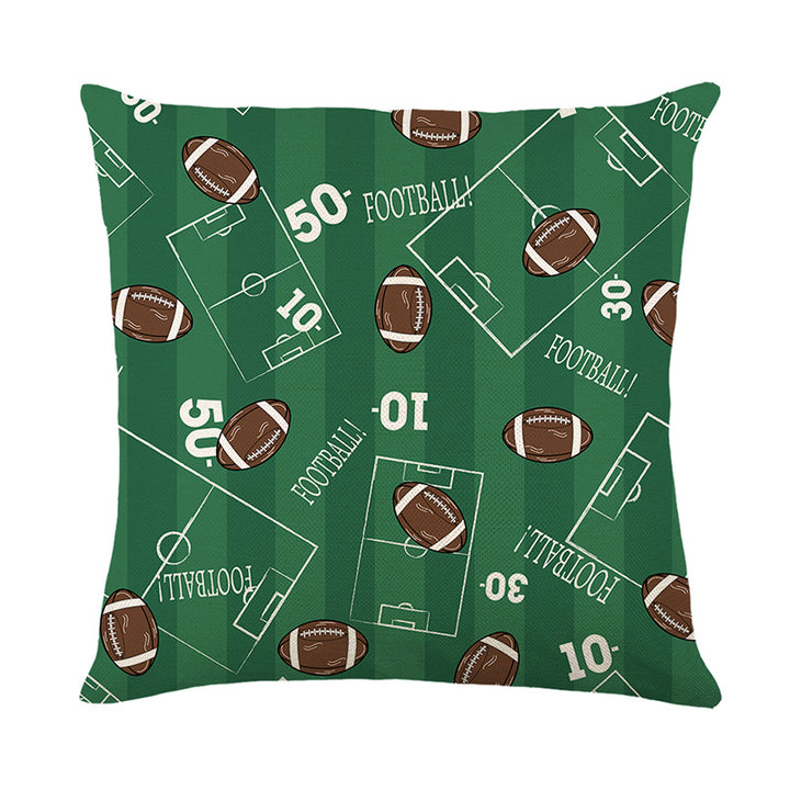 Decorative Throw Pillow Cover with American Football Field Print