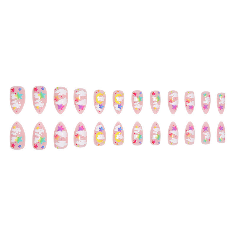 Vibrant Celestial Themed Press-On Nails Stornfield