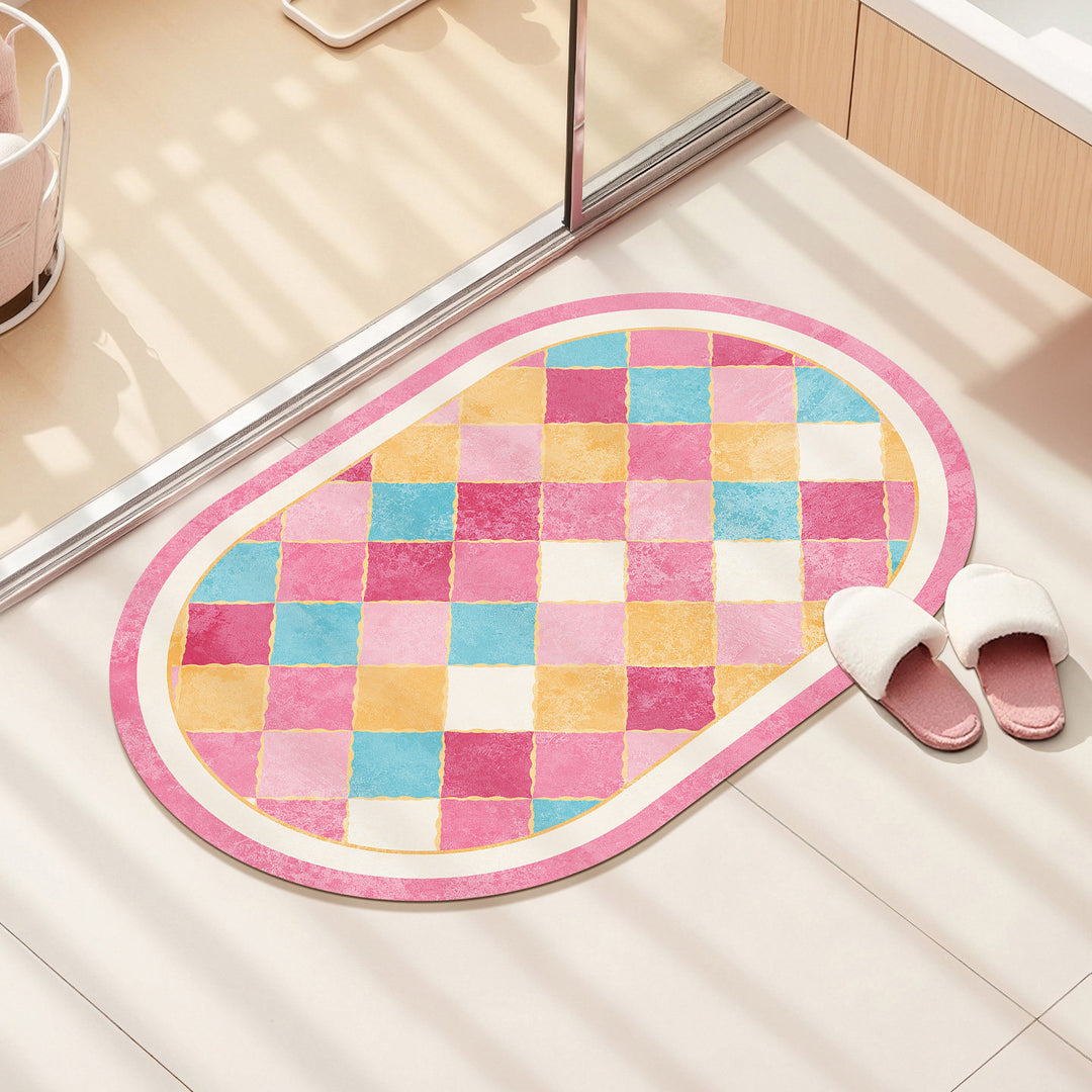 Colorful Geometric Pattern Bath Mat