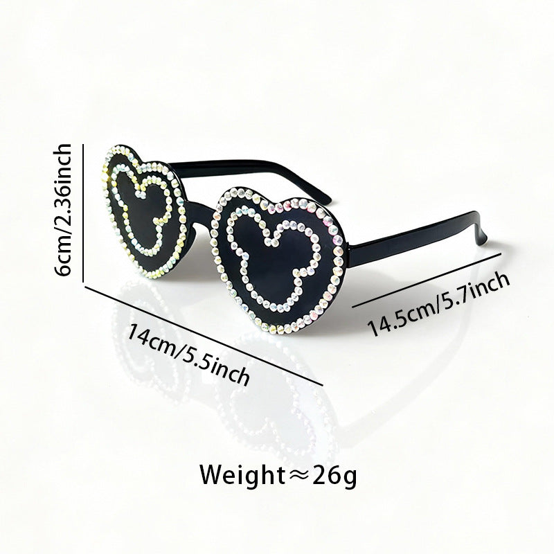 Rhinestone-Accented Heart-Shaped Sunglasses Stornfield 1787141236