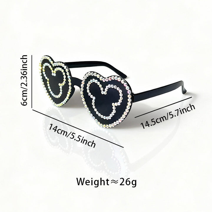 Rhinestone-Accented Heart-Shaped Sunglasses Stornfield 1787141236