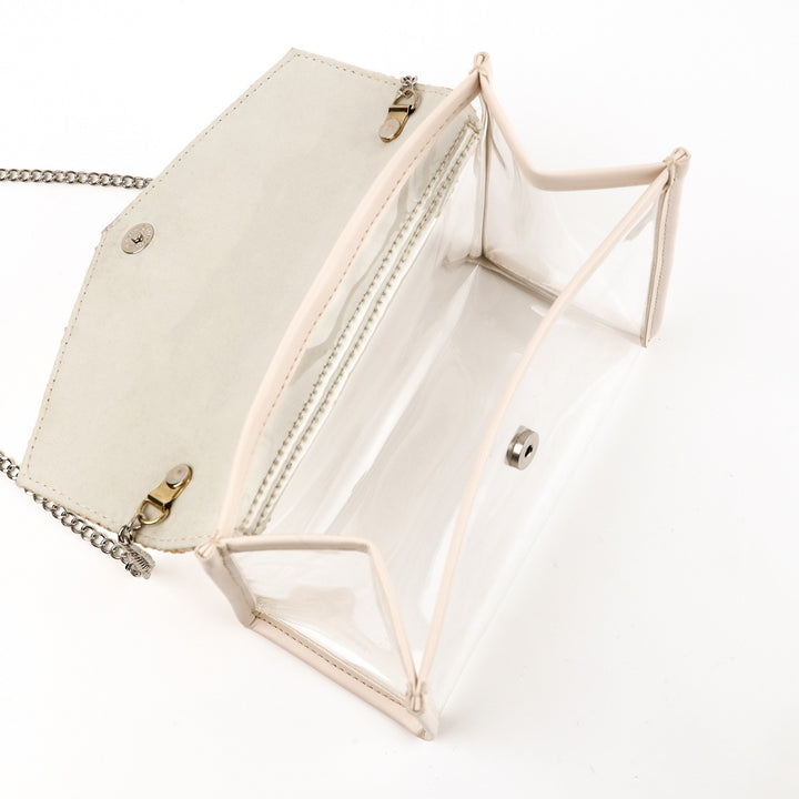 Elegant and Stylish Shoulder Bag Made of Spacious Transparent Material with Woven Lid Stornfield