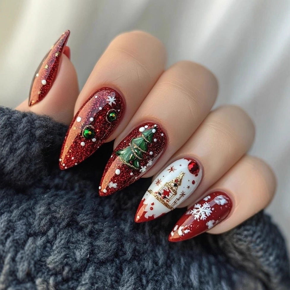 Festive artificial nails with winter motif Stornfield