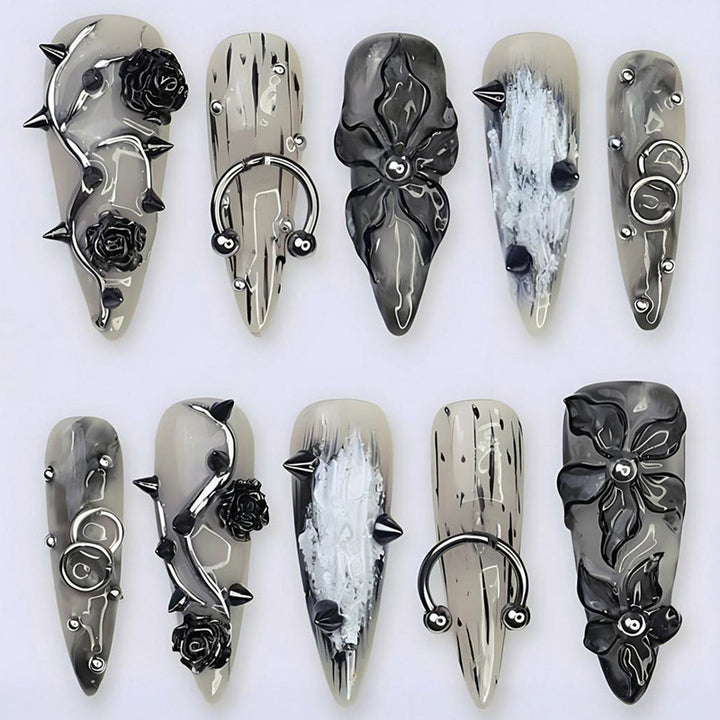 Nail set with creative Halloween motifs and high-quality embellishments Stornfield