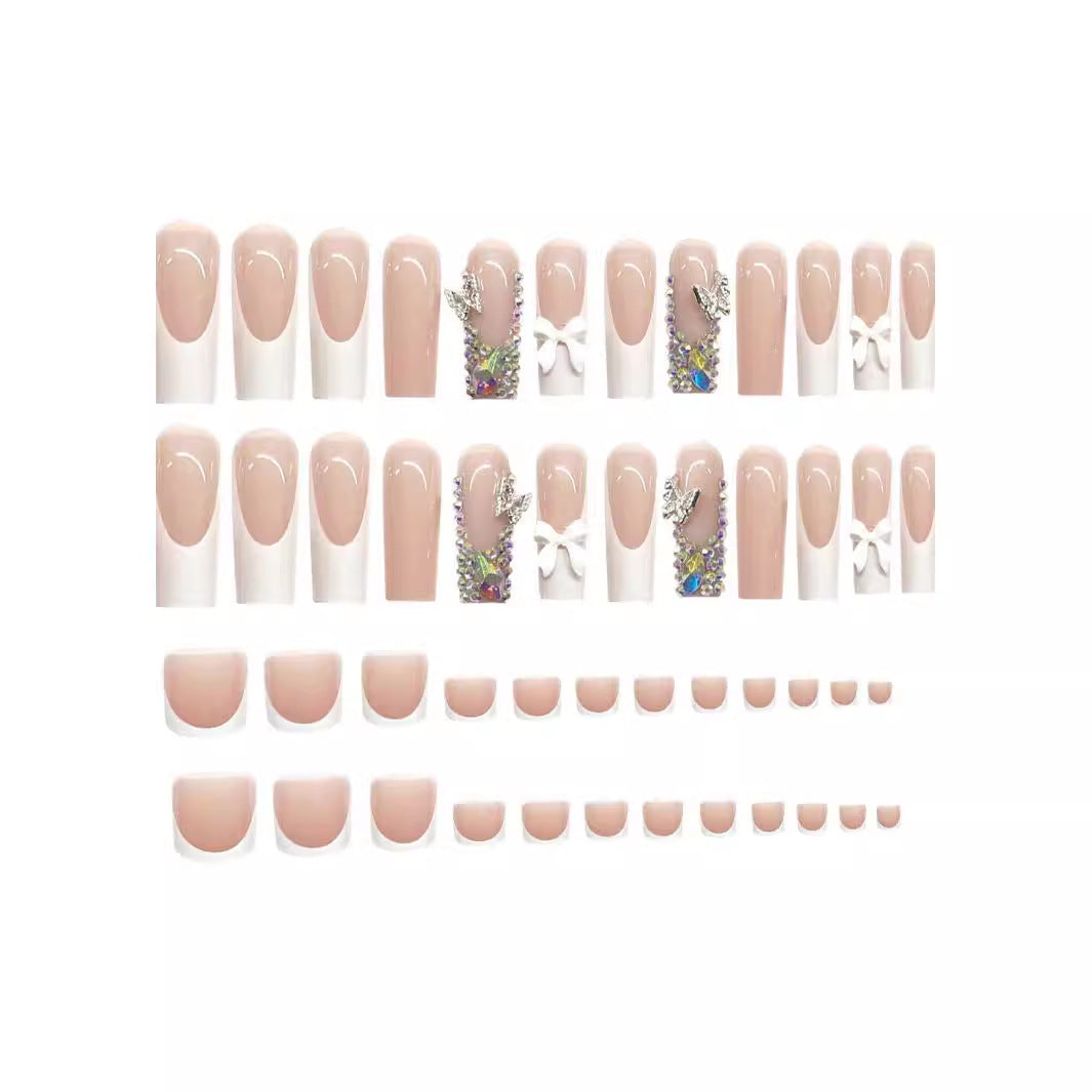 Elegant 3D Crystal-Embellished Acrylic Nail Extensions Stornfield