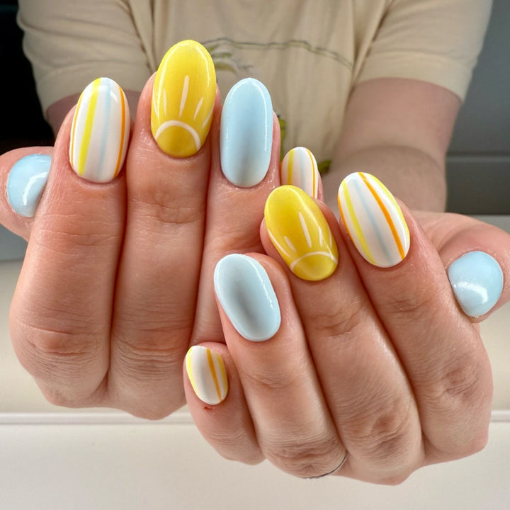 Summer-Inspired Artistic Press-On Nail Set