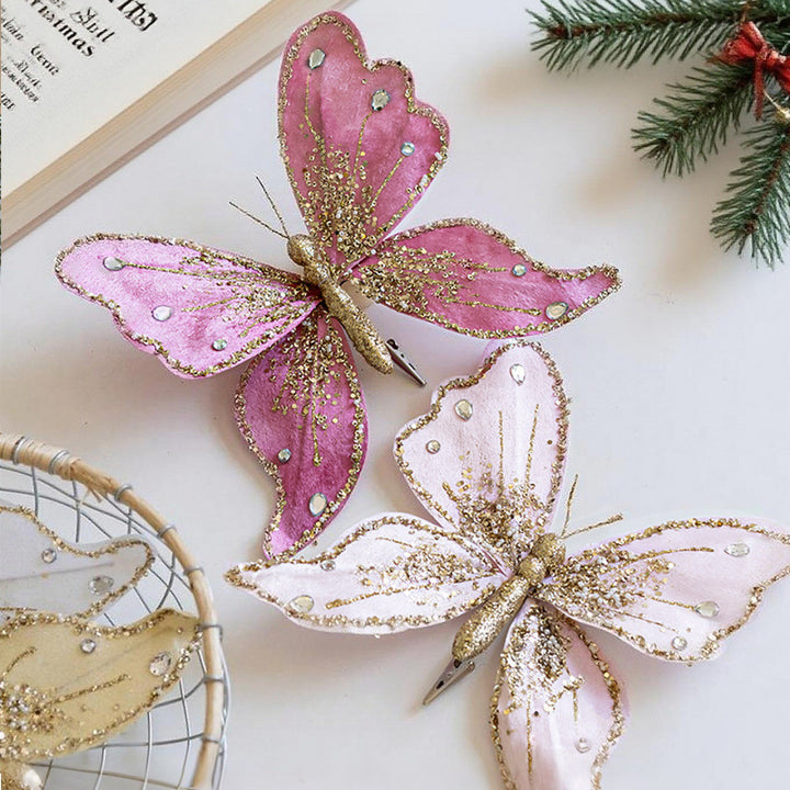Elegant butterfly hair clips with glitter and rhinestones Stornfield