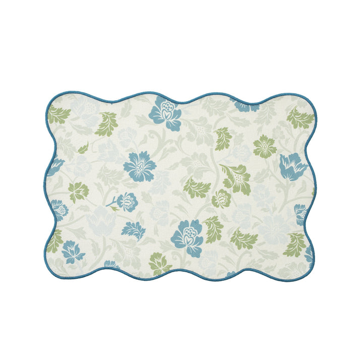 Decorative wavy table set with pomegranate and parrot motif Stornfield