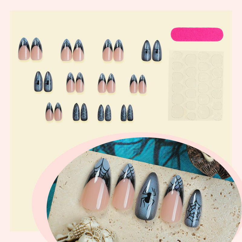 Acrylic Nail Set with Stylish Spider Design Stornfield