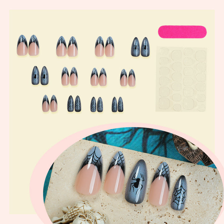 Acrylic Nail Set with Stylish Spider Design Stornfield