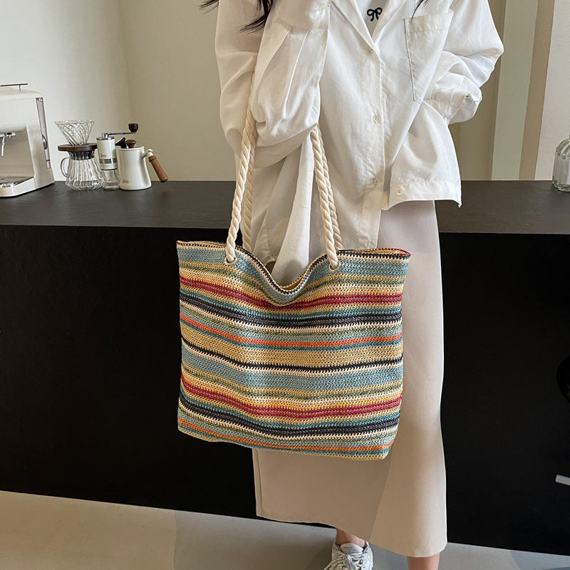 Spacious Striped Beach Tote Stornfield