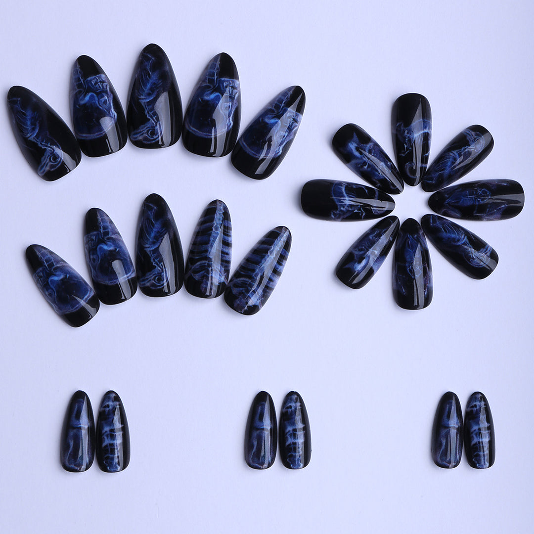 Artificial Fingernails with Modern Gothic Design Stornfield