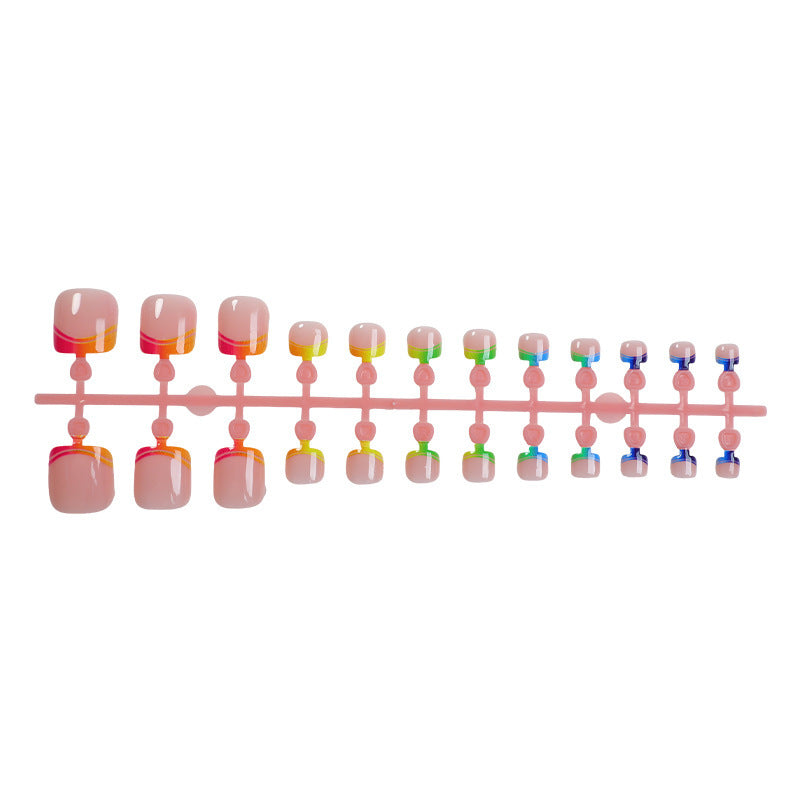Artificial nail set with colorful accents and stylish design Stornfield