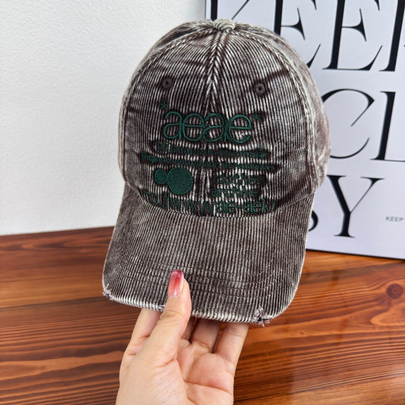 Women's Distressed Corduroy Baseball Cap Stornfield