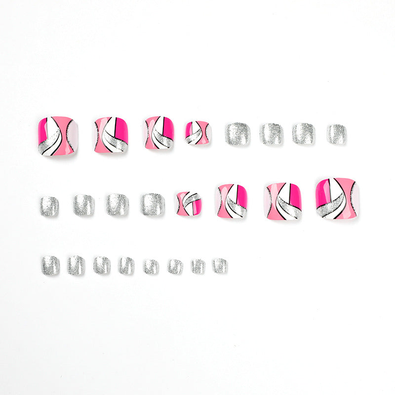 Artful toenail art with colorful geometric designs Stornfield