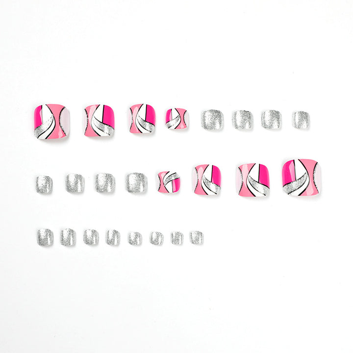 Artful toenail art with colorful geometric designs Stornfield