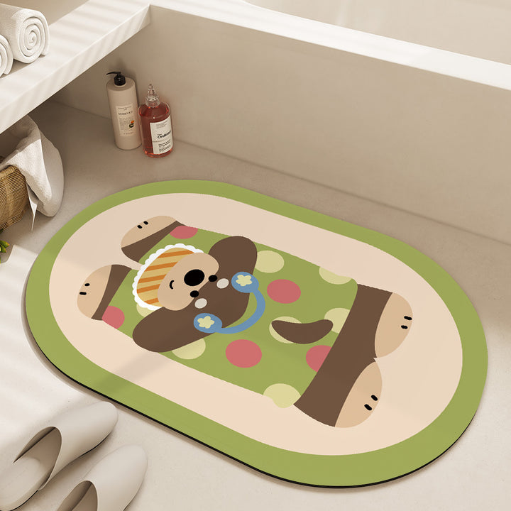 Cute Cartoon Dog Bath Mat Stornfield