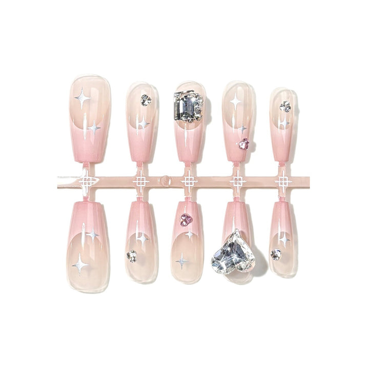 Glamorous Star-Embellished Press-On Nail Set