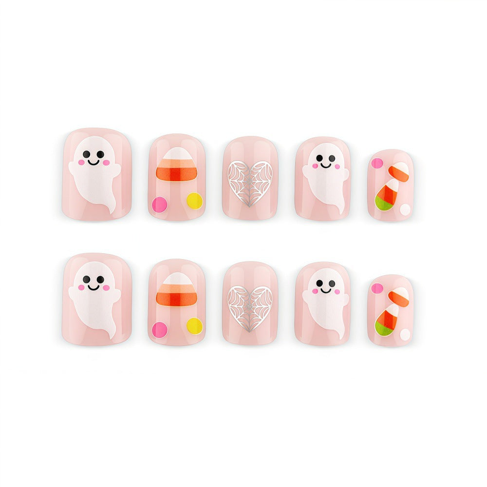 Halloween Artificial Nails with Ghost and Candy Designs Stornfield