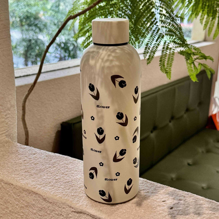 Ladies insulated drinking bottle with elegant floral design Stornfield