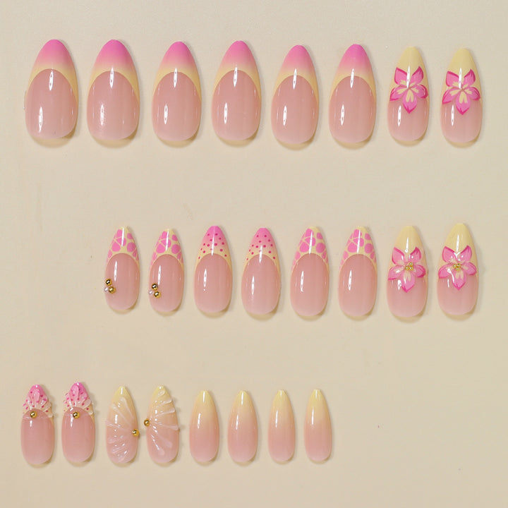 Floral Embellished Stiletto Nail Art Tips Stornfield