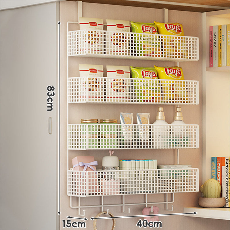 Under-Shelf Double-Tier Ventilated Mesh Hanging Storage Basket for Pantry and Bathroom