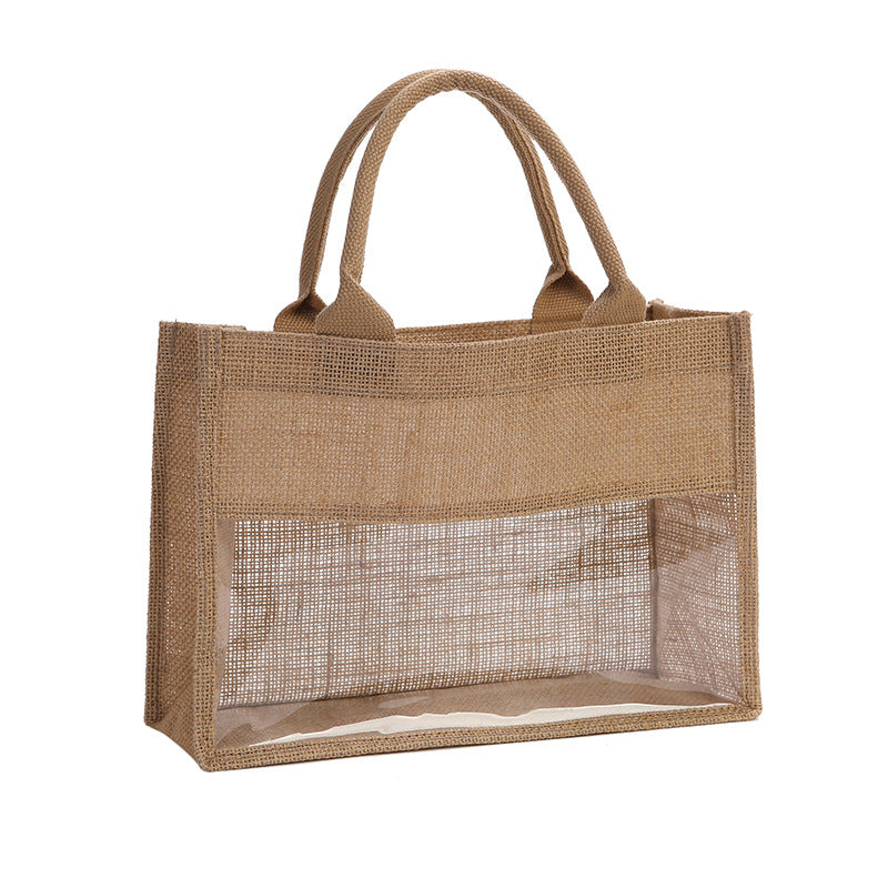 Shopping bag made of natural jute with mesh design Stornfield