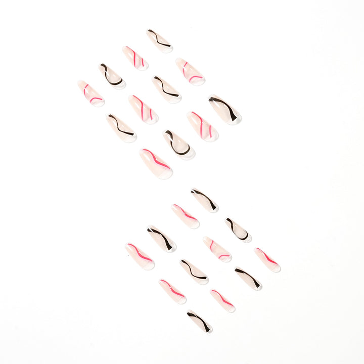 Trendy Artificial Nails with Wave Design Stornfield