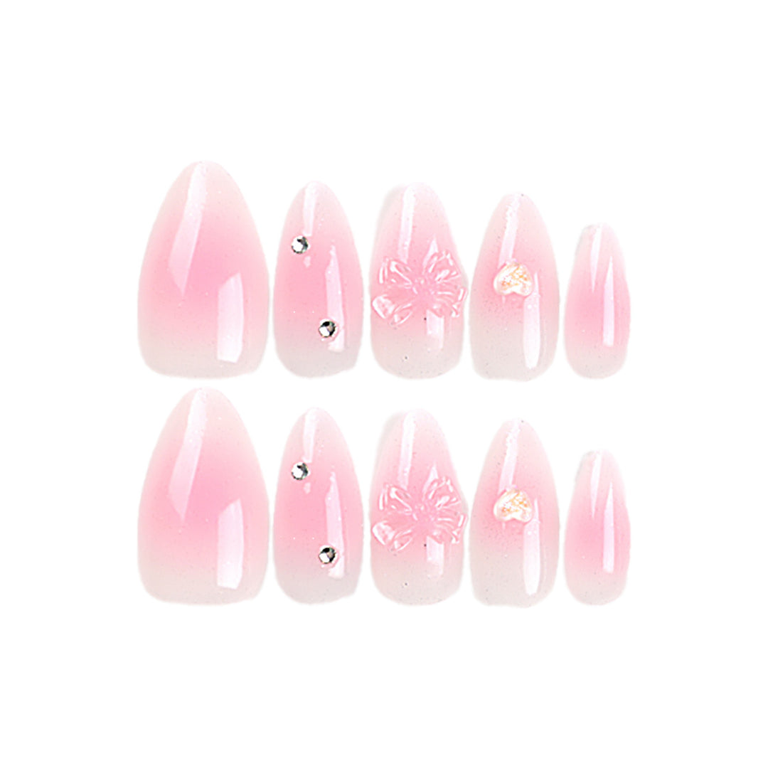 Artistic stiletto nails with floral design and glitter Stornfield
