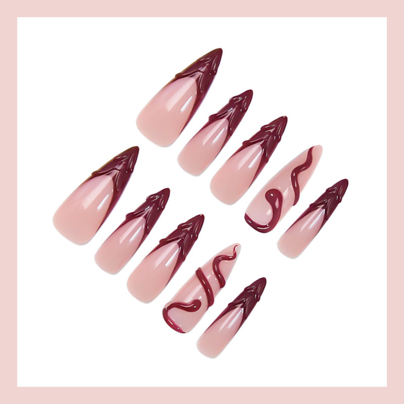 Artificial nails with glamorous tips and elegant accents Stornfield