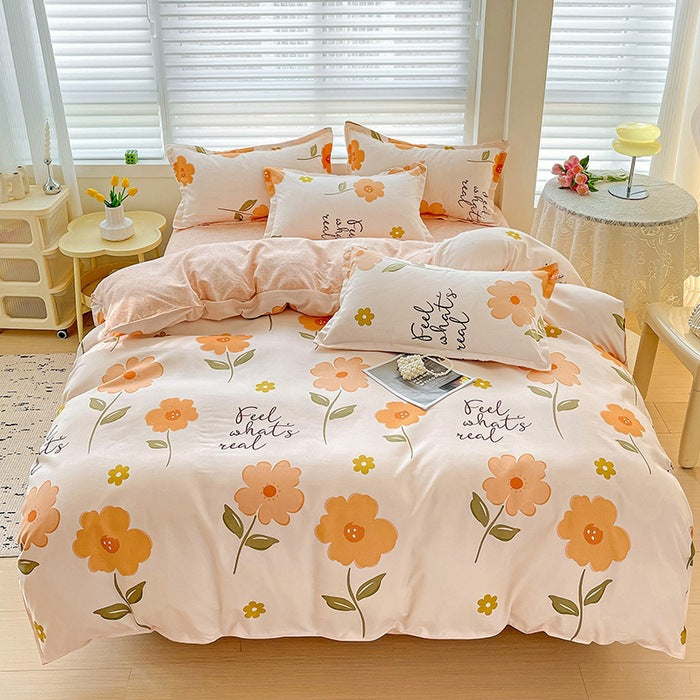 Floral Patterned Reversible Duvet Cover Set