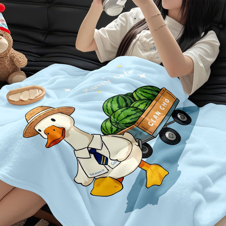 Playful Duck-Themed Fleece Blanket