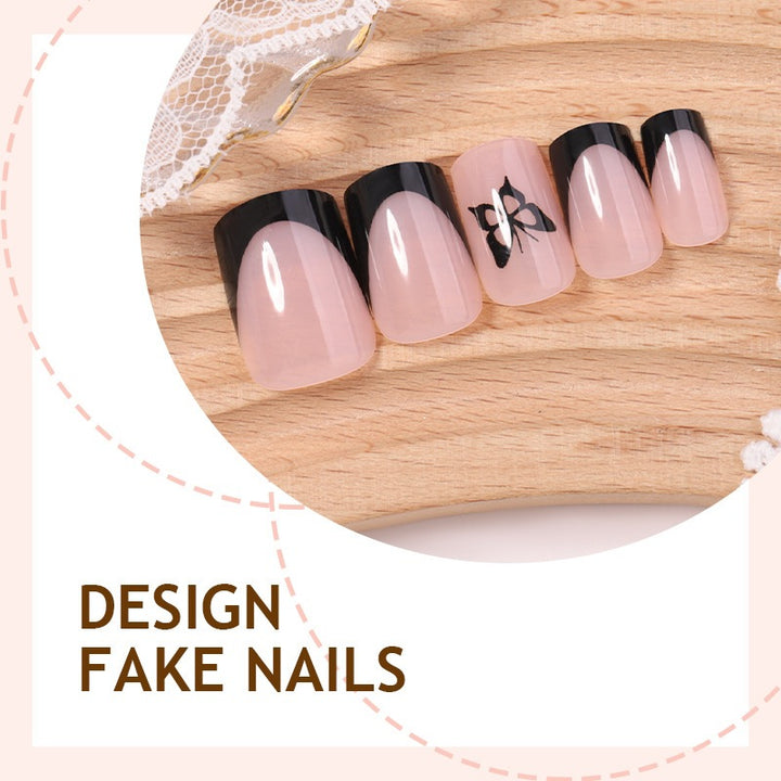 Artificial nail set with elegant butterfly designs Stornfield