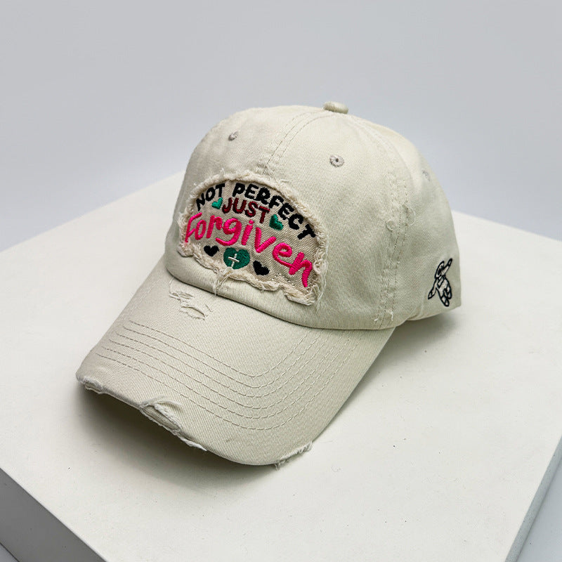Women's Distressed Cotton Inspirational Baseball Cap Stornfield