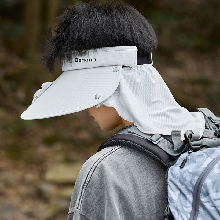 Large UV Protection Sun Visor with Removable Mini Fan and Folding Neck Protection Stornfield