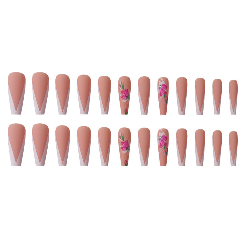 Floral Art Long Stiletto Press-On Nails Stornfield