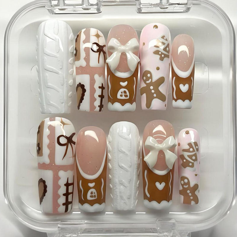 Artificial nail set with Christmas motifs Stornfield
