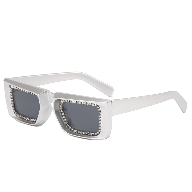 Women extravagant square sunglasses with glittering frame Stornfield